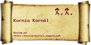 Kornis Kornél névjegykártya