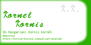 kornel kornis business card