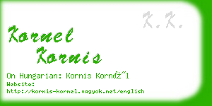 kornel kornis business card